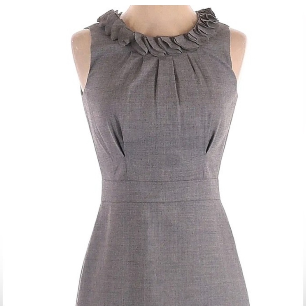 JCrew Wool Ruffle Neck Gray Dress